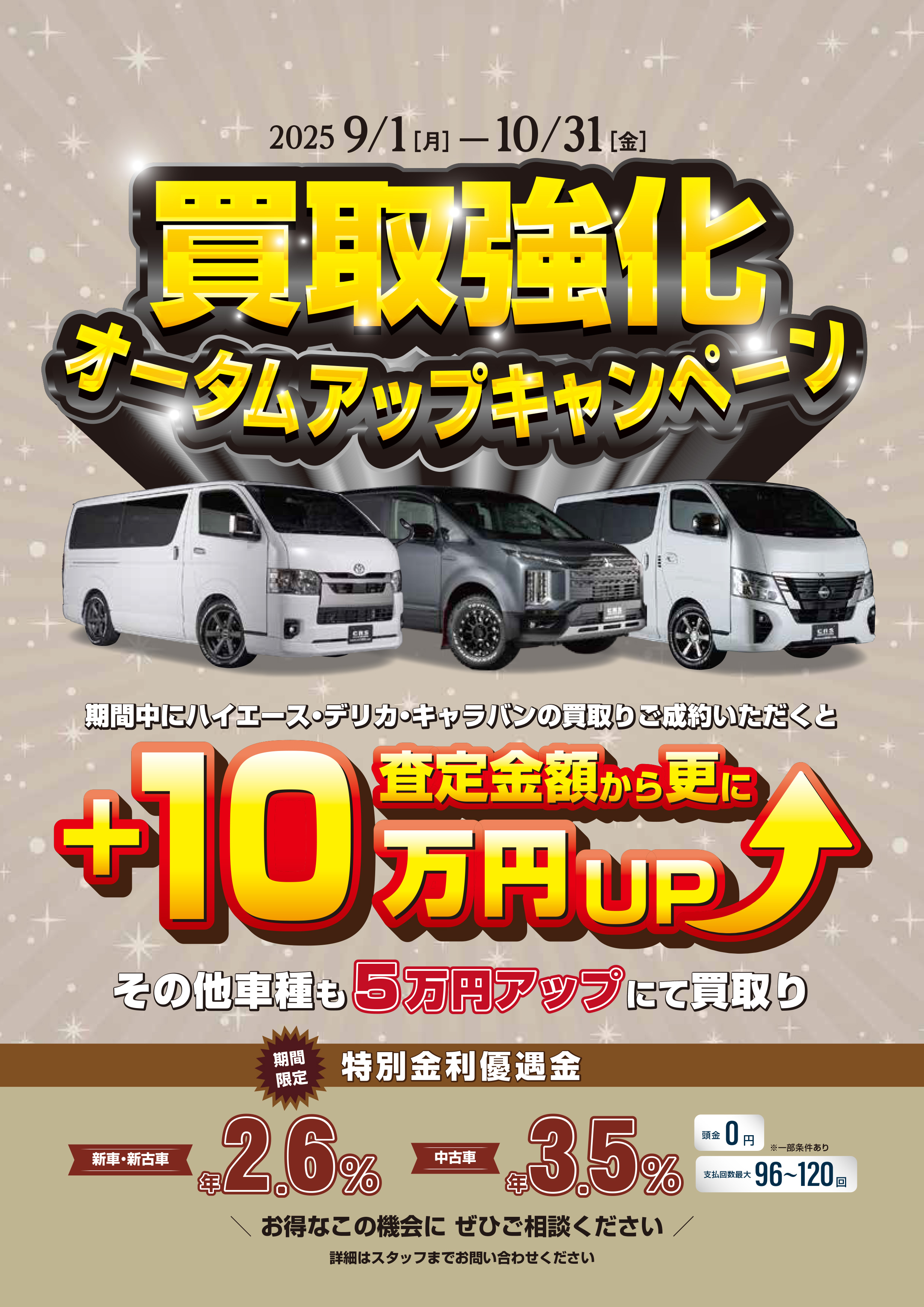 10/24 新着CRS大阪 即納車紹介【ハイエースキャラバン プロボックス