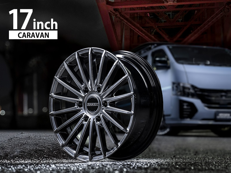 1PC》タイヤホイールセット EF-17 キャラバン用×DUNLOP 215/60R17C