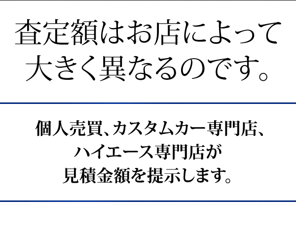 査定額はお店によって大きく異なるのです。