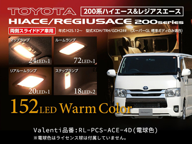 LEDルームランプセット ナロー 両側スライドドア専用■白色/電球色/ミックス