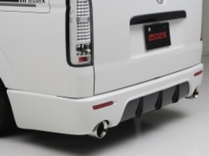 ES　リアバンパーVer.II　FRP製  マフラー右出し 左右出し設定あり■ハイエース  標準