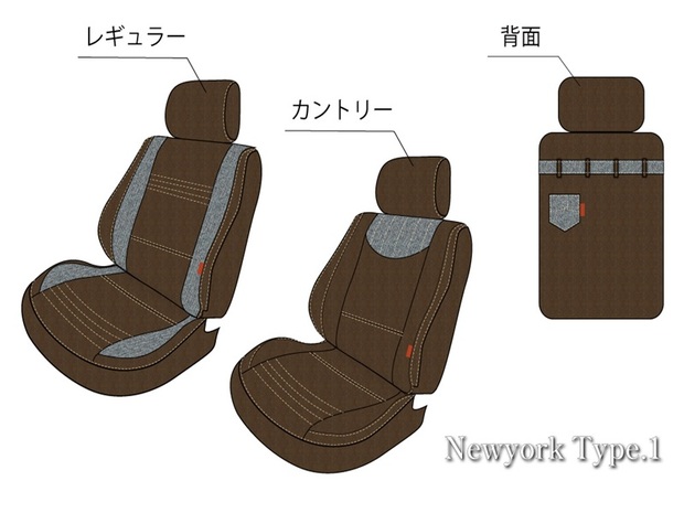 CP シートカバー前後セット ナロー・ワイド共通 S-GL用 ニューヨークスタイル type.1