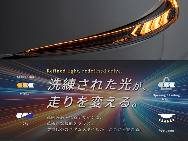 AVEST ドアミラーウインカーレンズ付カバー メッキから塗装対応 6型以降