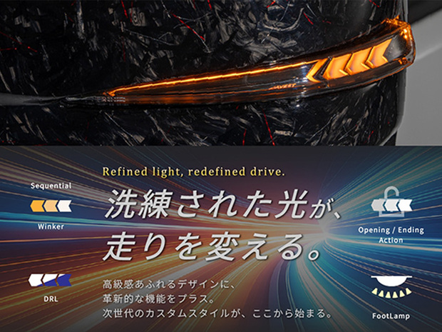 AVEST ドアミラーウインカーレンズ付カバー フォージドカーボンカバー 6型以降