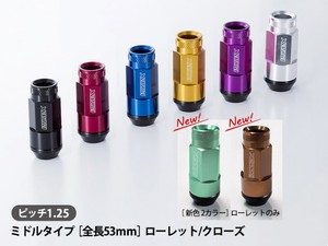 M12×P1.25 2ピースシェルナット【ミドル/ローレット】アダプターポーチ付き
