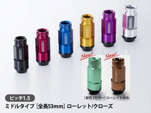 M12×P1.5 2ピースシェルナット【ミドル/ローレット】アダプターポーチ付き