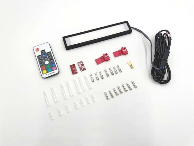 ESSEX ナンバーステー用 ミラクルイルミLEDプレート■最大20色発光 RGBモード搭載