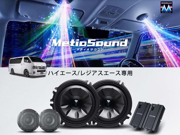 ALPINE メティオサウンド ハイエース/レジアスエース専用ルーフスピーカー グリル色ガンメタ