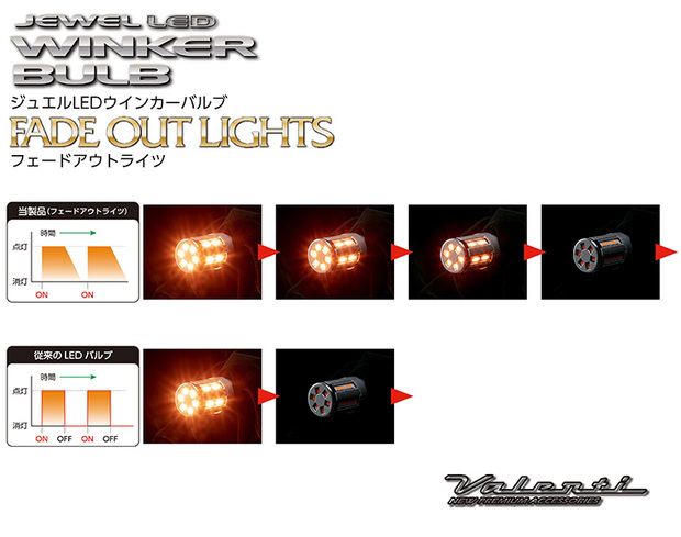 ジュエルLED ウインカーバルブ/フェードアウトT20/400lm■WF01-T20-AM