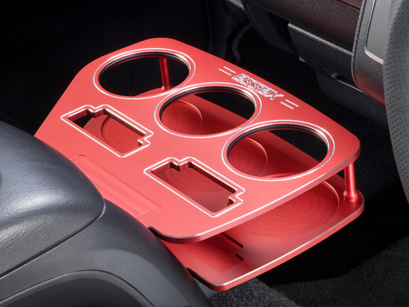 Essex 200ハイエース　ビレットフロントリアカップホルダーセット エセックス(ESSEX/CRS) ビレットリアカップホルダー レッド 200系